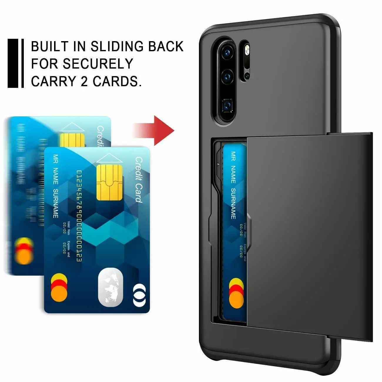 Для huawei P30 pro тонкий гибридный армированный противоударный резиновый чехол-бампер для телефона Бумажник слот для карт держатель задняя крышка для huawei P30 Coque