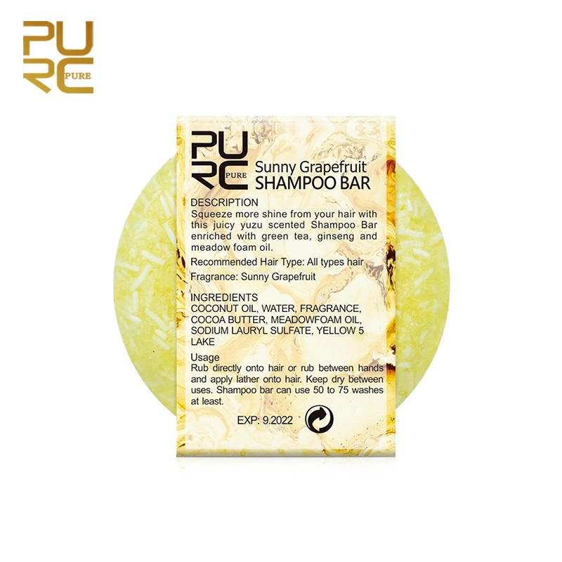 

Sunny Grapefruit Shampoo Bar for Cleaning and Moisturizing Hair Shampoo Soap with Hair Oil Hair Care