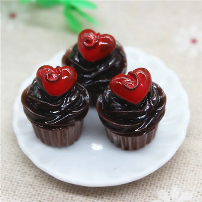 10pcs Cute 3D Resin Cake Cup Dessert Simulation Miniature Food Art Flatback Cabochon Accessories Craft DIY 15*21mm | Дом и сад