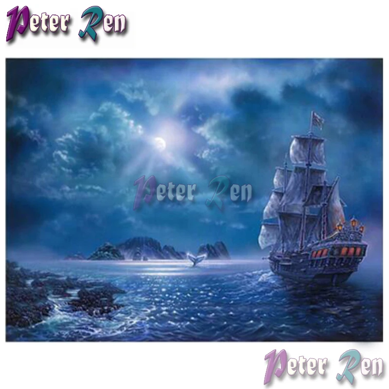 

5d Diamond painting The ocean is Plain sailing cross stitch diamond mosaic embroidery full rhinestone painting Living room
