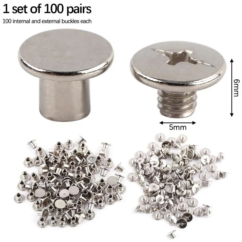 Никелевые заклепки для кошелька ручной работы m5x6 мм 100 пар | Строительство и