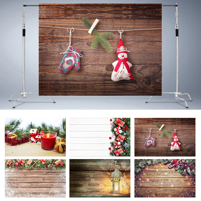 Nitree задний фон с изображением деревянного пола Рождественская Снежинка Фонари