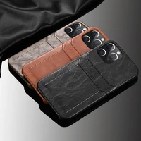 genuine leather case for iphone 11 12 13 pro max luxury cowhide leather business phone cases 7 8 se x xr xs max with cassette