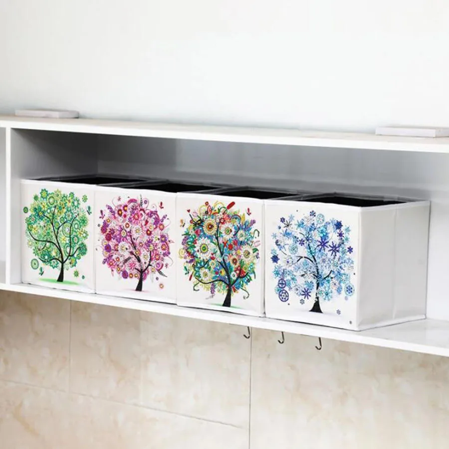 

DIY Diamond Painting Folding Storage Box Sundries Organizer Bins Wardrobe Drawer Container For Home Storage and Organization