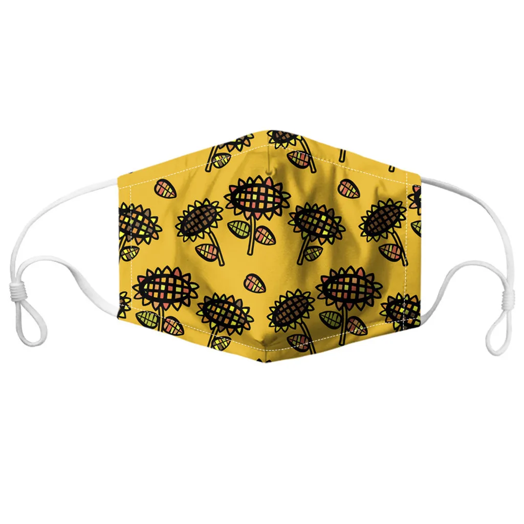 

Universal Smog-Washable Face Cover Mask Windproof Dustproof Multicolor Floral Plant Print For Adults In Europe America Masks