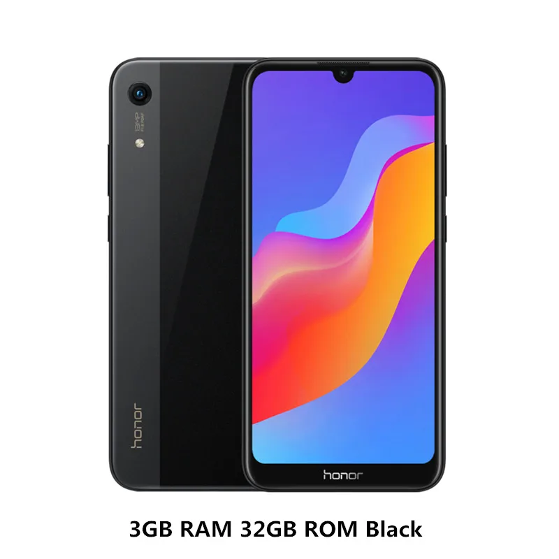 3GB 32GB Black Смартфон Honor 8A с глобальной прошивкой 6,0" MT6765, четыре ядра, Android 9,0, 13 МП+ 8 Мп, двойная камера, 3020 мА/ч, разблокировка лица, телефон 4G LTE - Цвет: 3GB 32GB Black
