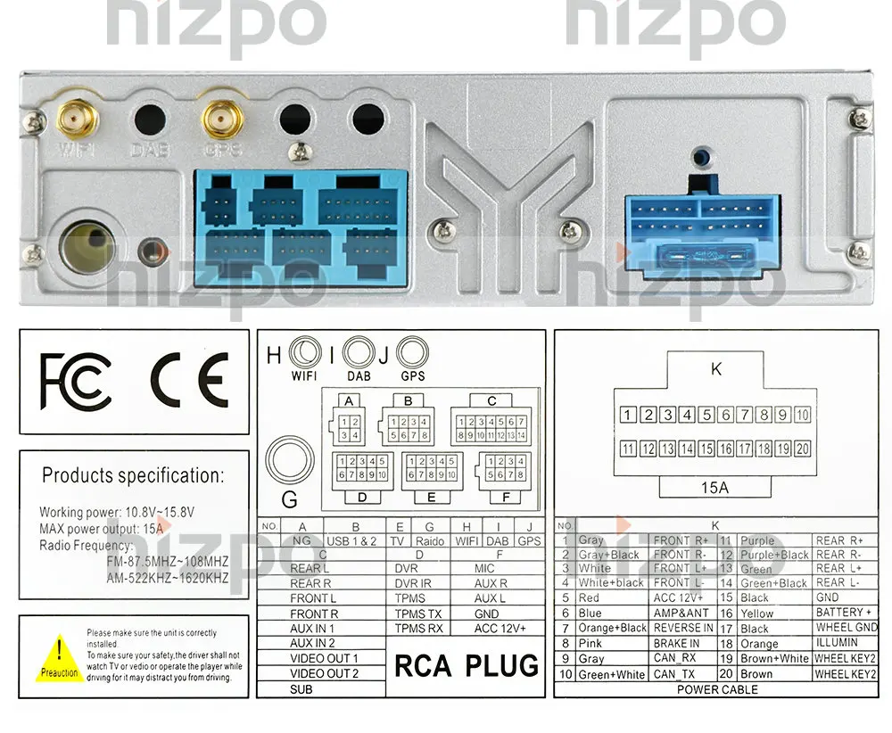 Автомобильный мультимедийный плеер стерео система на Android 10 7 дюймов 1 ГБ 16 с GPS Wi Fi