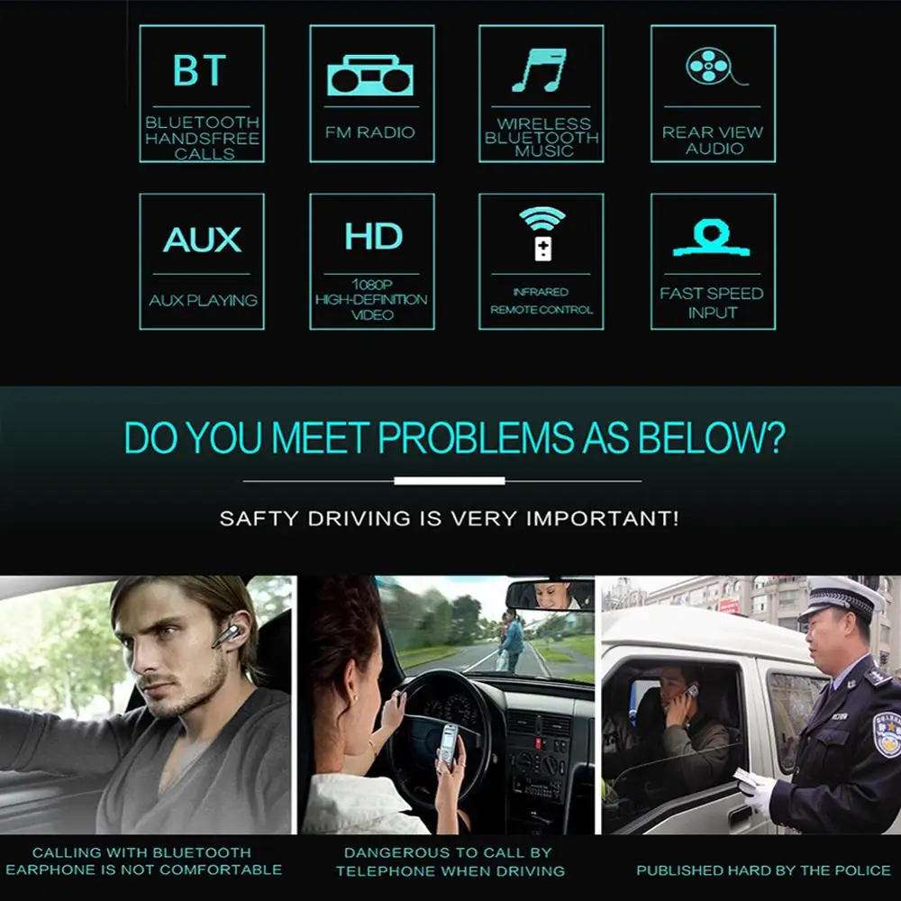 Автомобильный радиоприемник выдвижной MP5-плеер с 7 &quotкамерой заднего вида GPS
