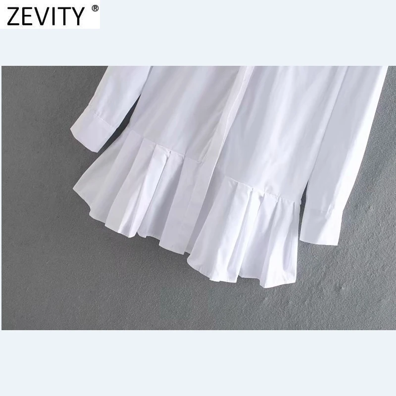 

2020 New women solid color hem pleated white mini dress elegant long sleeve chic vestidos business women clothing dresses DS3532