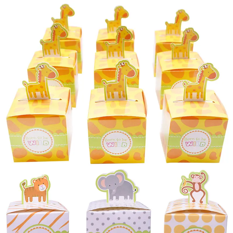 10/20 штук 5 см квадратная коробка для конфет в виде милых животных обезьянка &quot