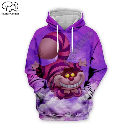 Hoodies Алиса аниме кошка принт для мужчин wo мужчин 3d толстовки Хэллоуин Рождество толстовка на молнии Мультфильм пуловер унисекс спортивный костюм - Цвет: Hoodies