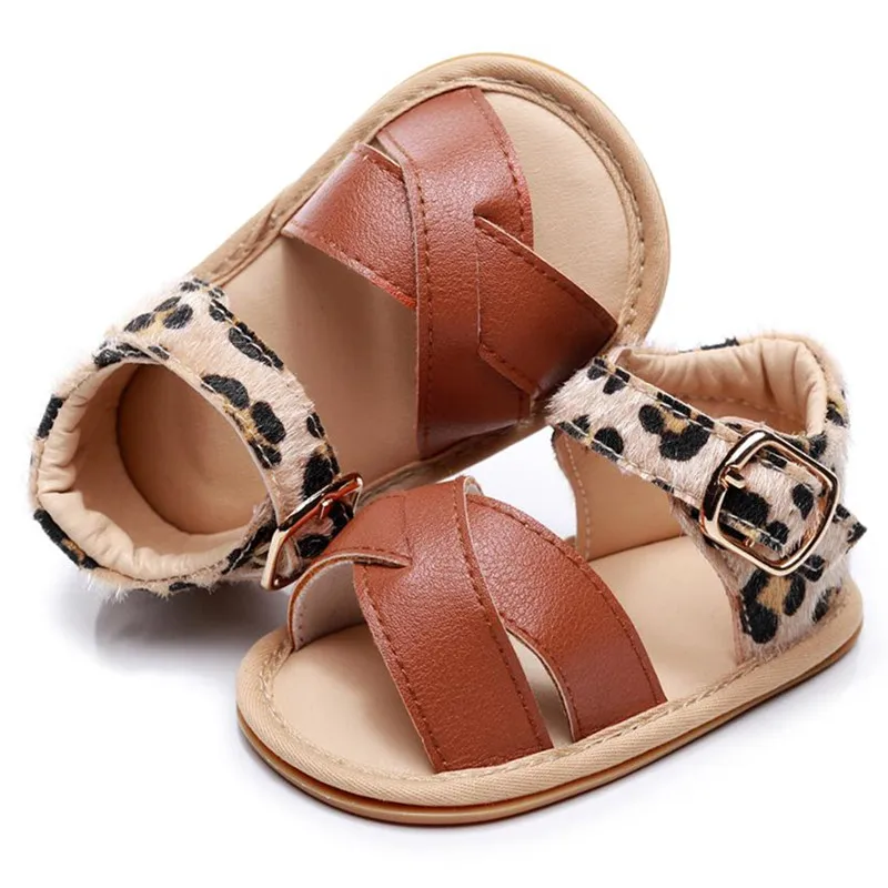 Дропшиппинг леопардовой расцветки с твердой подошвой сандалии для