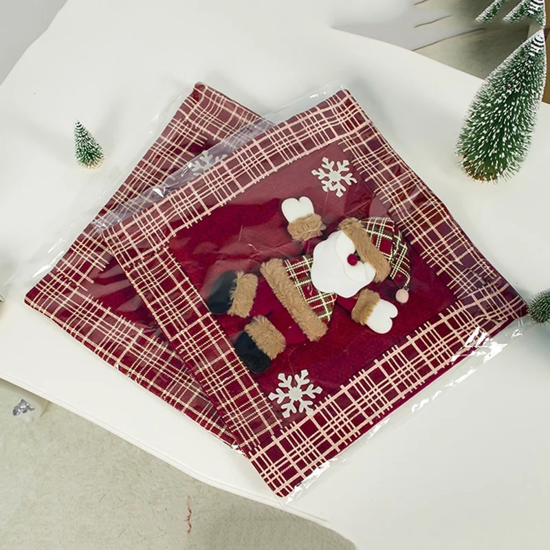 2 шт. Рождественские украшения Набор подушек ткань трехмерная кукла Санта-Клауса