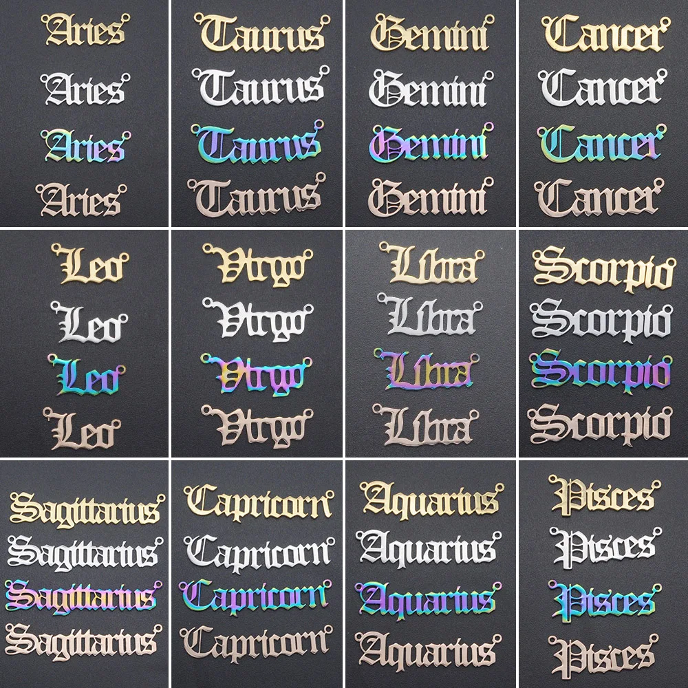 5 шт./лот 100% Подвески со знаками Зодиака из нержавеющей стали для женщин оптовая