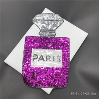 15cm25 5cm new rose sequin embroidered coat cloth paris stickers adhesive perfume bottles decorated hot clothing patch
