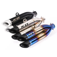 universal motorcycle exhaust dual tail pipe without silencer 51mm diameter 420mm length carbon fiber exhaust and aluminum alloy
