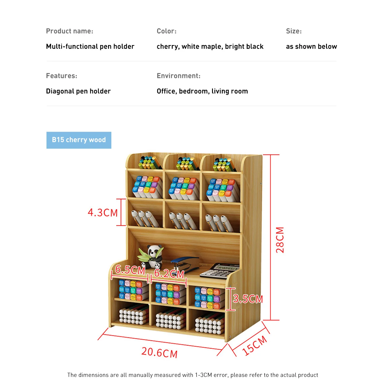 

Multi-Function Wooden Desktop Pen Holder Office School Stationery Storage Stand Case Desk Pen Pencil Organizer Storage Rack