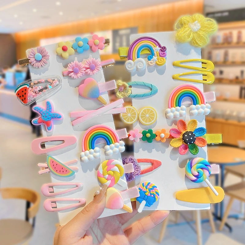 

1 Set Children Cute Cartoon Flower Fruit Rubber Bands Hairpins Girls Lovely Hair Clips Kids Hair Bands Hair Accessories Gift