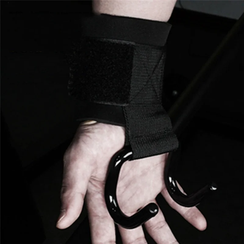 

Hot Weight Lifting Professional Fitness Grip Hooks Wrist Support Hook Pull-ups Power Lifting Grips Strength Training Buckle