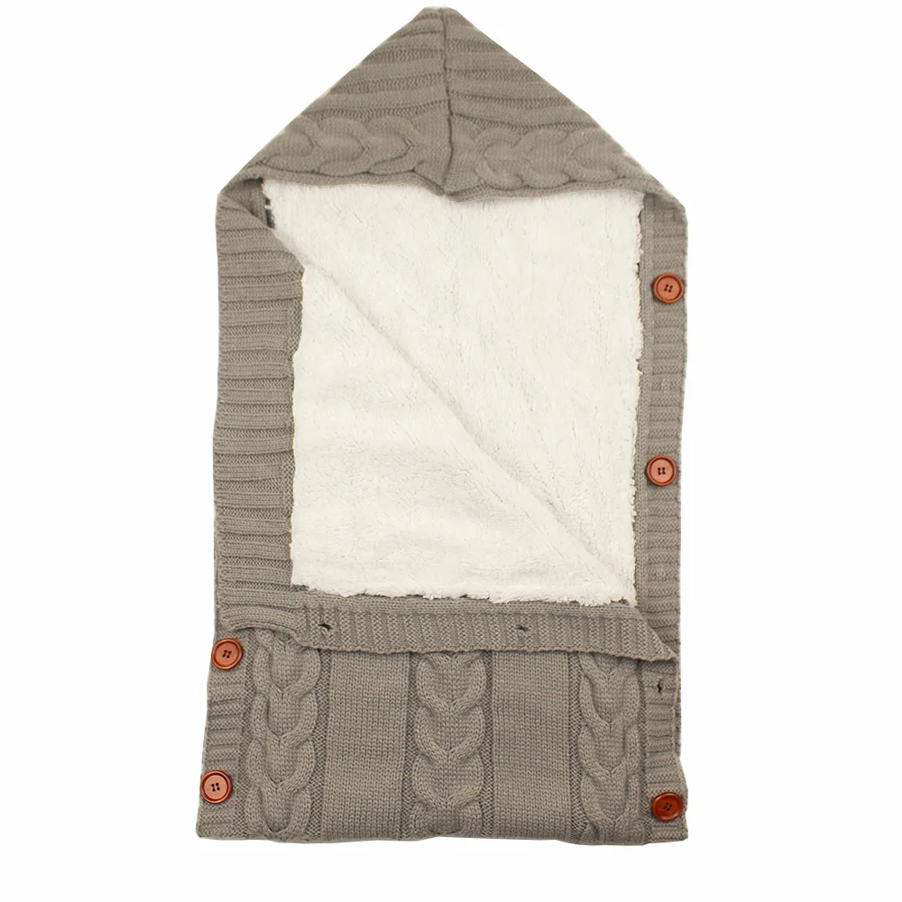 Herbabe/спальный мешок для новорожденных Зимний вязаный конверт коляски спальный