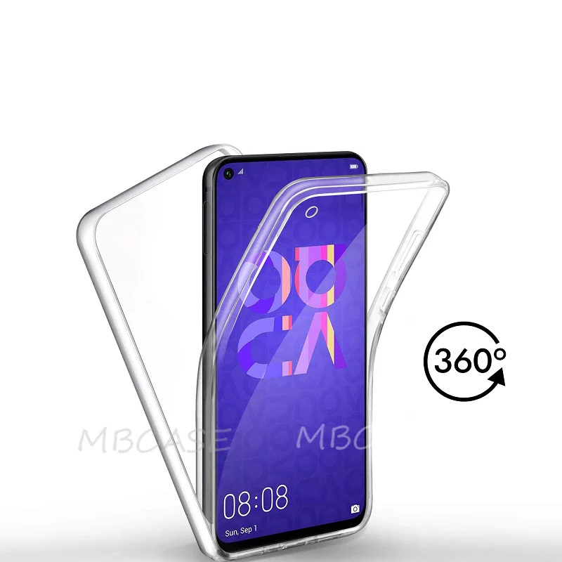 Двойной силиконовый чехол для Huawei Nova/5T P Smart 2021 2020 Z S Pro 2019 Plus всего тела 360 ПК + ТПУ