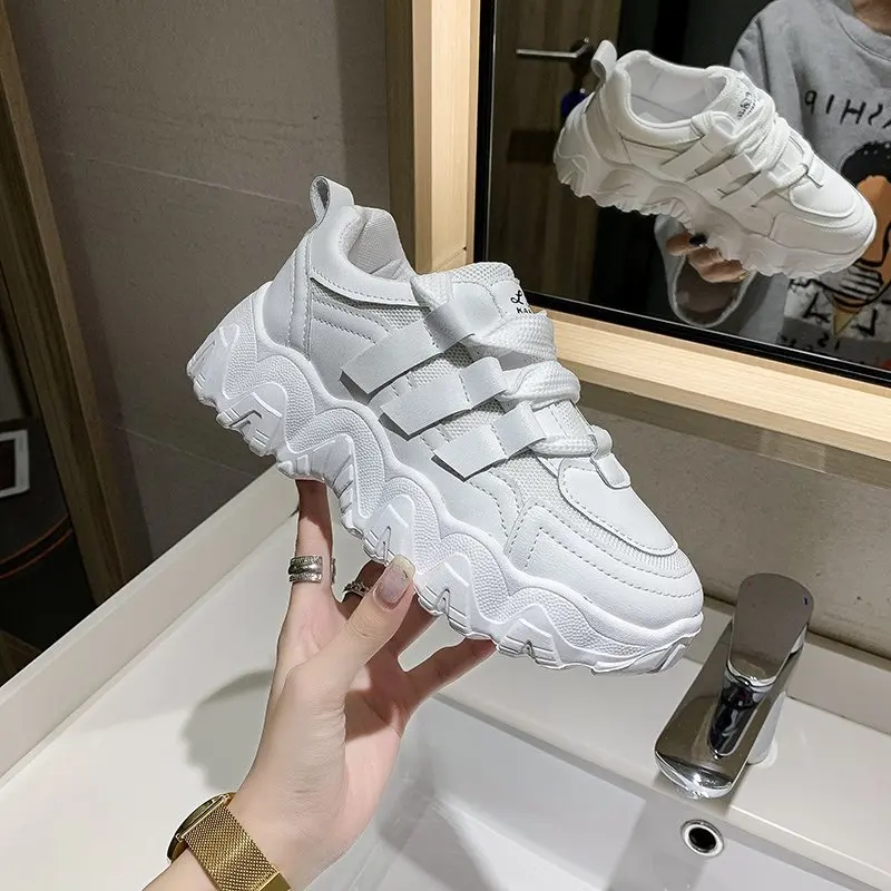 

Women's Chunky Sneakers Thick Bottom Platform Vulcanize Shoes Fashion Breathable Casual Running Shoe for Woman Female 2020