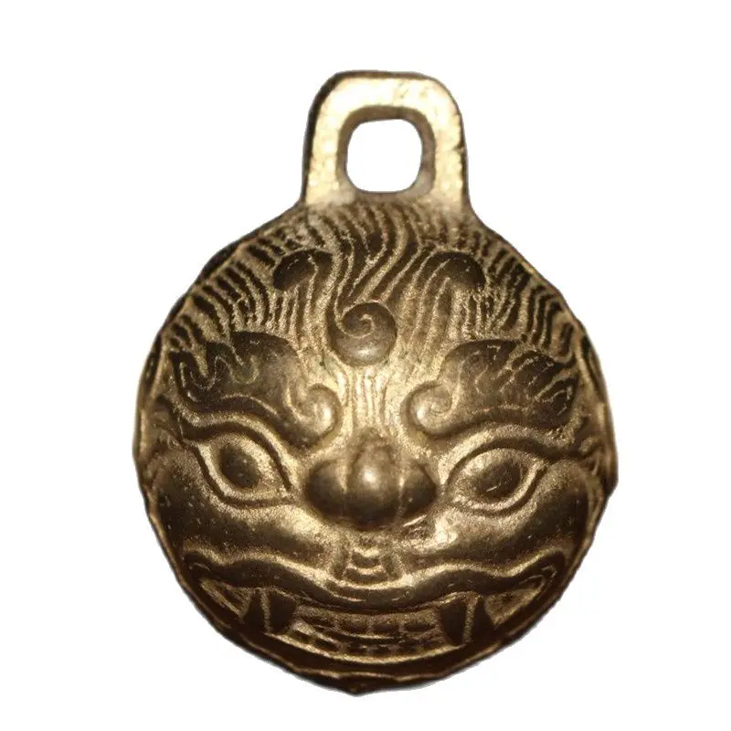 Китай, старый медный кулон Coppre, колокольчик с головой зверя