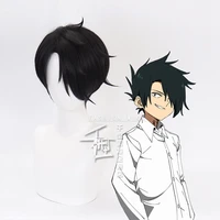 ray wig the promised neverland cosplay hair black short hair anime wig