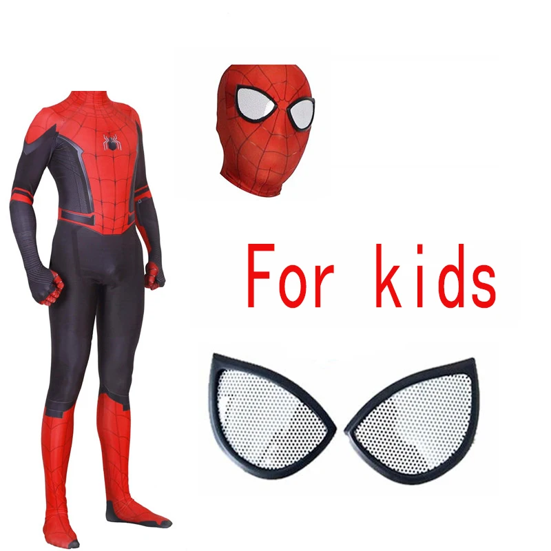 Separation mask kids Костюм паука человек вдали от дома Питер Паркерс косплей 3d принт паук супергерой боди костюм комбинезоны - Цвет: Separation mask kids