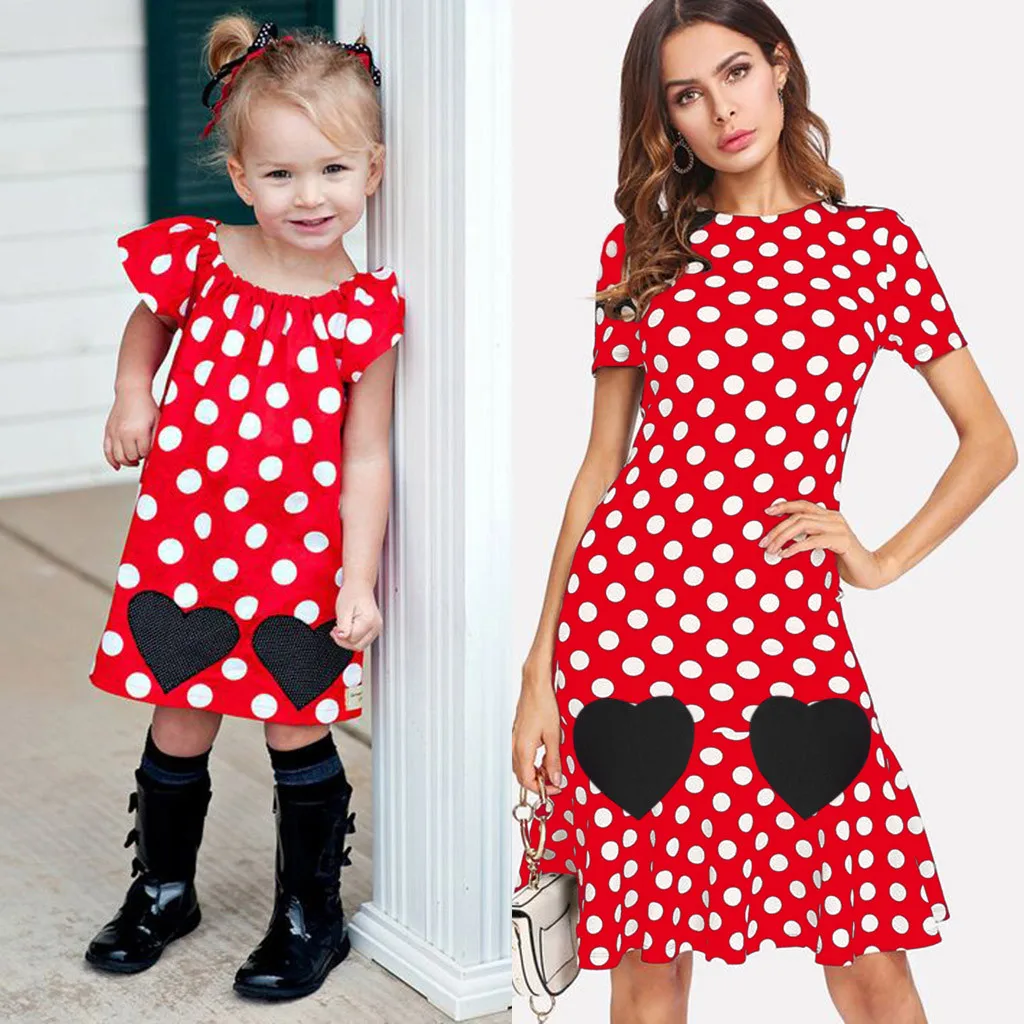 Одинаковые комплекты для семьи на День Святого Валентина милое платье принцессы