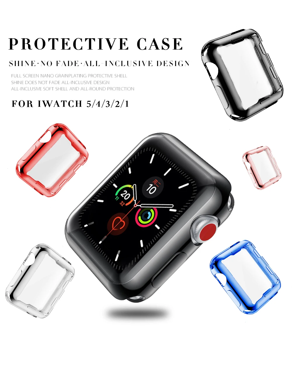 Тонкий чехол для часов Apple Watch, чехол 5, 4, 3, 2, 1, 42 мм, 38 мм, мягкий прозрачный ТПУ защитный экран для iWatch 4, 3, 44 мм, 40 мм, аксессуары