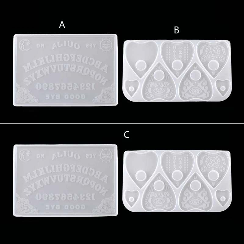 

2Pcs Ouija- Board Planchette Resin Molds Gothic Ouija- Board Game Keychain Pendant Epoxy Silicone Molds Jewelry Making