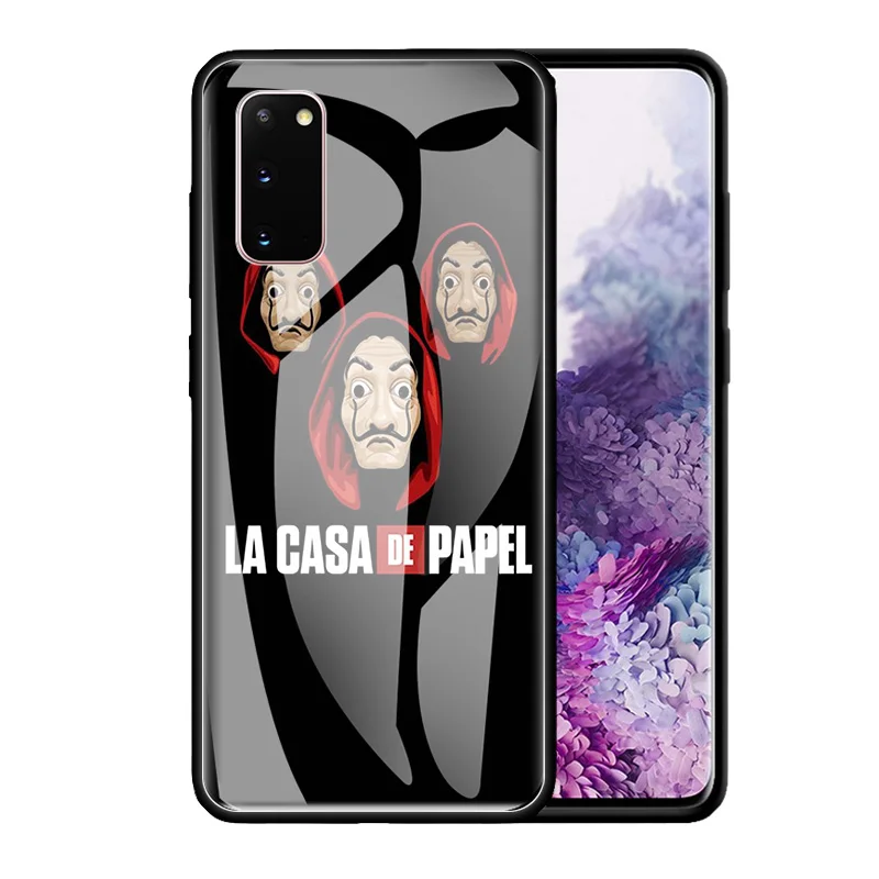 

Phone Case For Samsung Galaxy S20 FE S10 S9 S8 Plus Note 20 Ultra 10 Lite 9 8 Glass Back Cover Shockproof Shell La Casa De Papel
