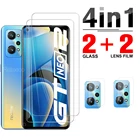 Закаленное стекло 4 в 1 для объектива Realme GT Neo2, защита экрана 6,62 дюйма, полное покрытие для камеры, защитная пленка Rea Me G T Neo 2 9H