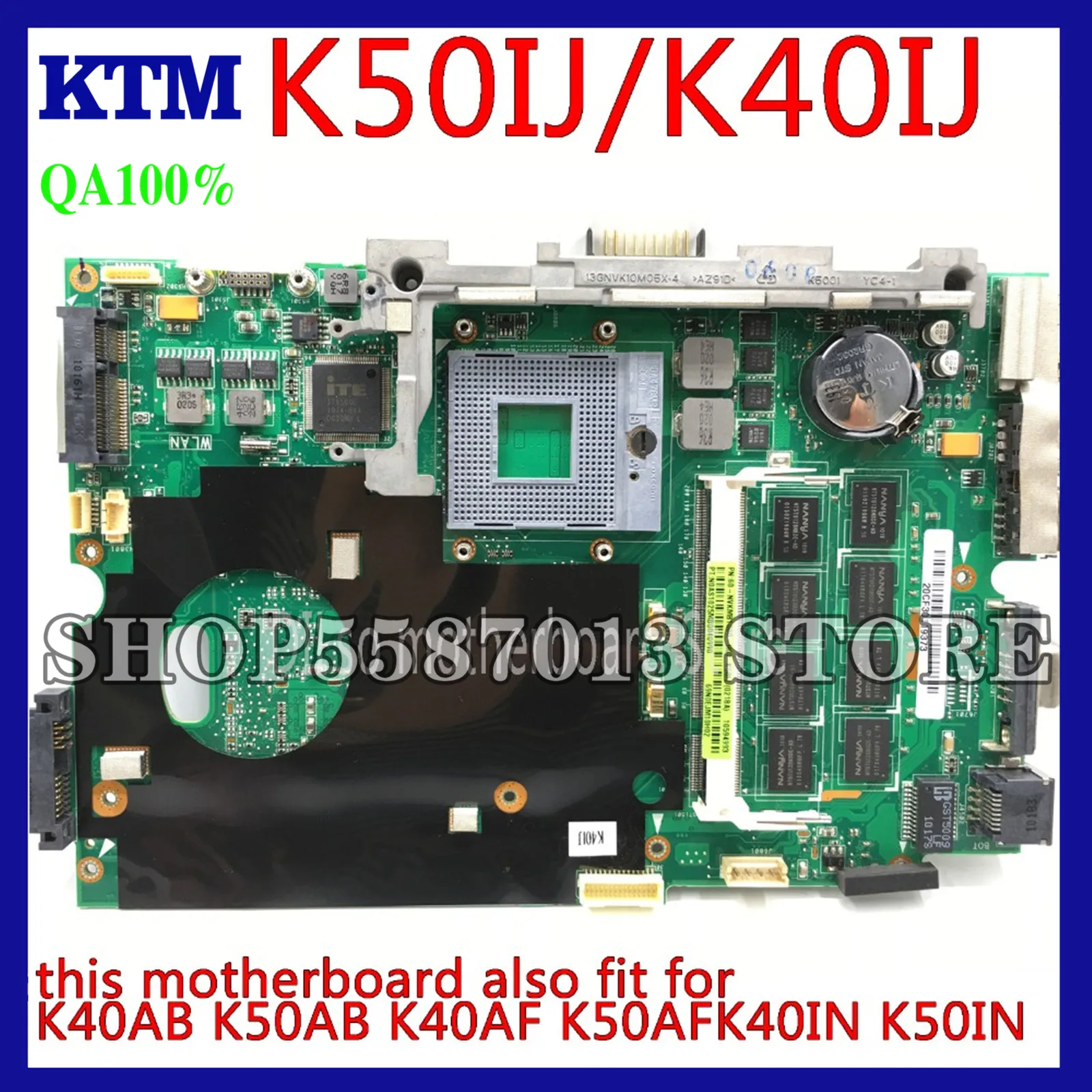 

KEFU K40IJ for ASUS K50IJ K40IJ K50IN K40IN K50AB K40AB mainboard motherboard For15.6/14 inch motherboard integrated Test