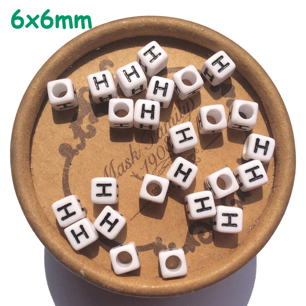 Акриловые бусины с алфавитом 6 мм 200 шт. | Украшения и аксессуары