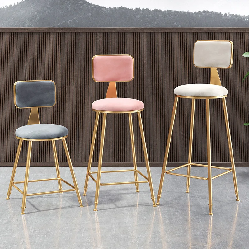 Скандинавский легкий роскошный барный стул ins простой сетчатый красный стойка