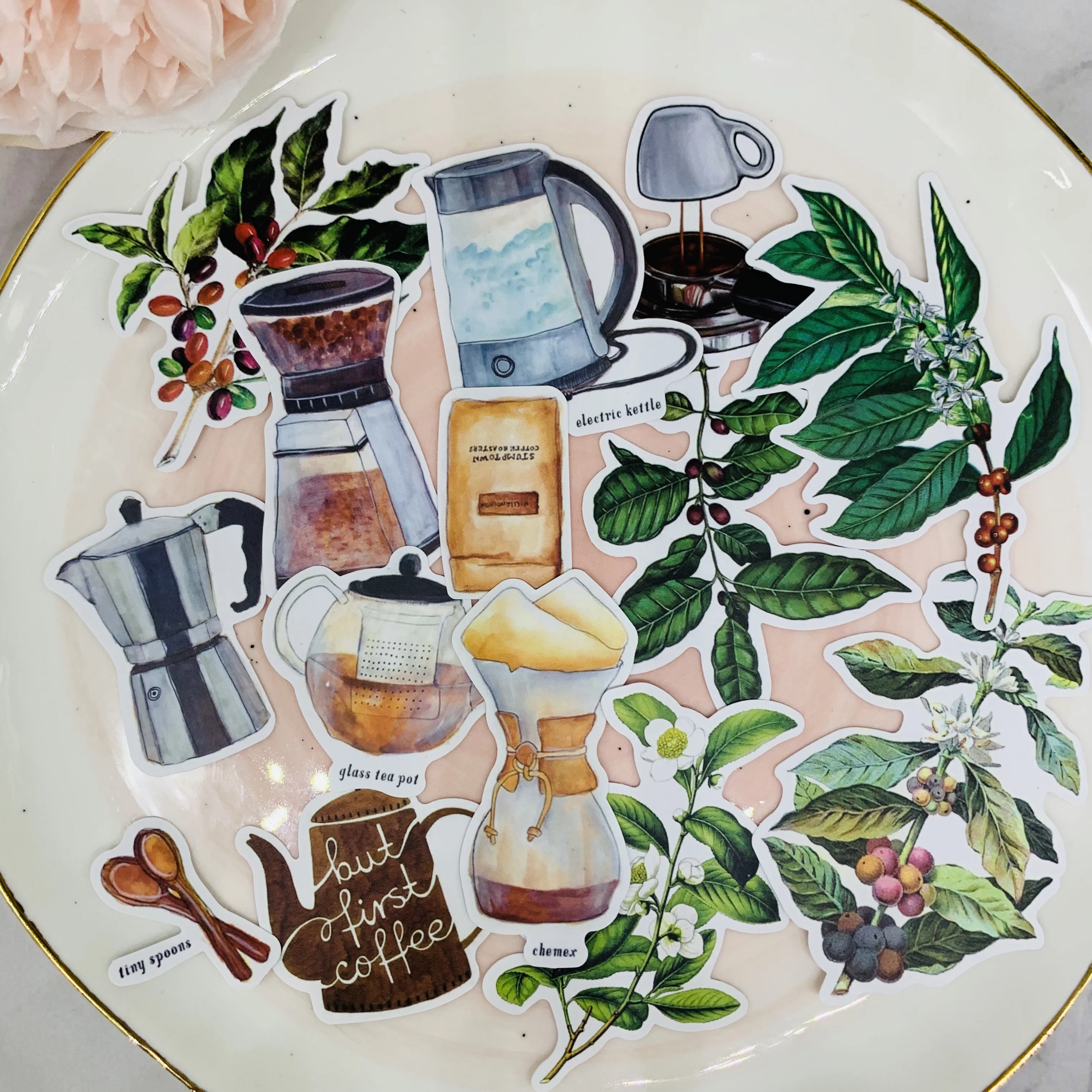 14 шт./упак. Винтаж Кофе Трафареты Стикеры DIY ремесло Скрапбукинг альбом журнал