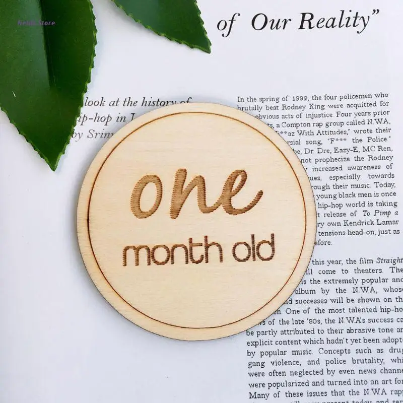 

12 Pcs/set Baby Monthly Milestone Wooden Card Infants Photography Props Kids Newborn Shower Gifts