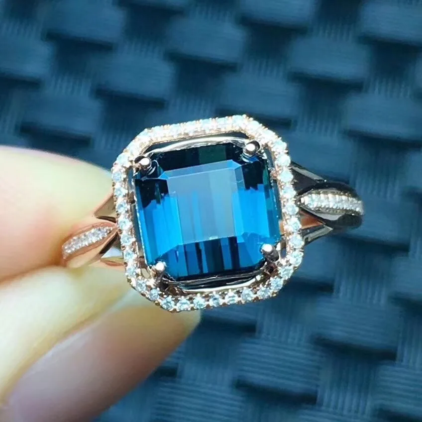 Хорошее ювелирное изделие настоящее чистое золото 18 К 100% натуральный Синий