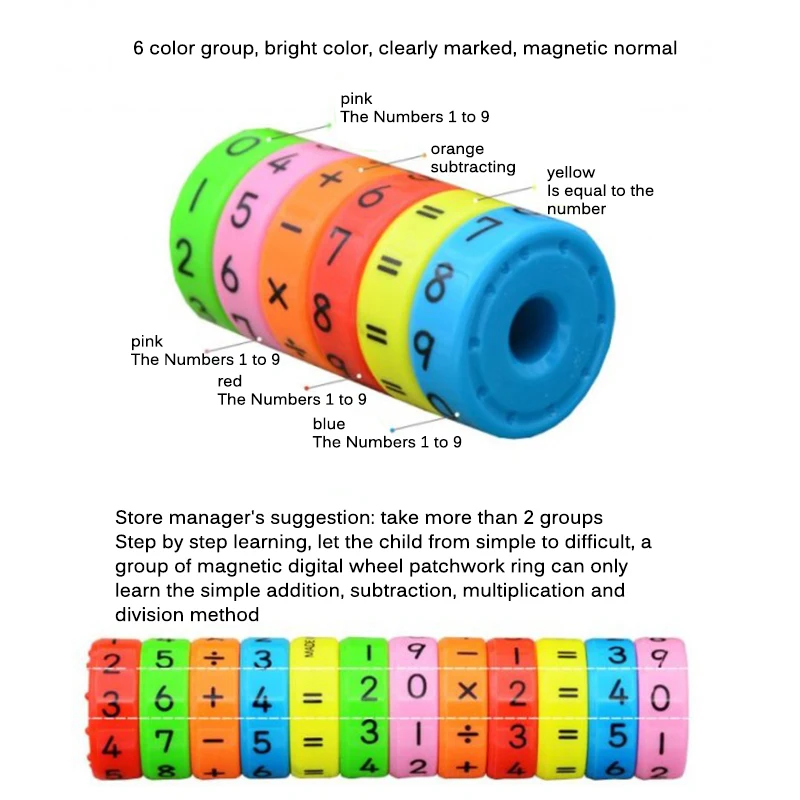 6 шт. Детские магнитные Монтессори игрушки Дети математические цифры DIY