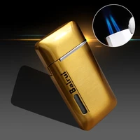 metal jet metal gas lighter firepower two torch lighter visible gas capacity for cigar pipe powerful windproof gadgets for man