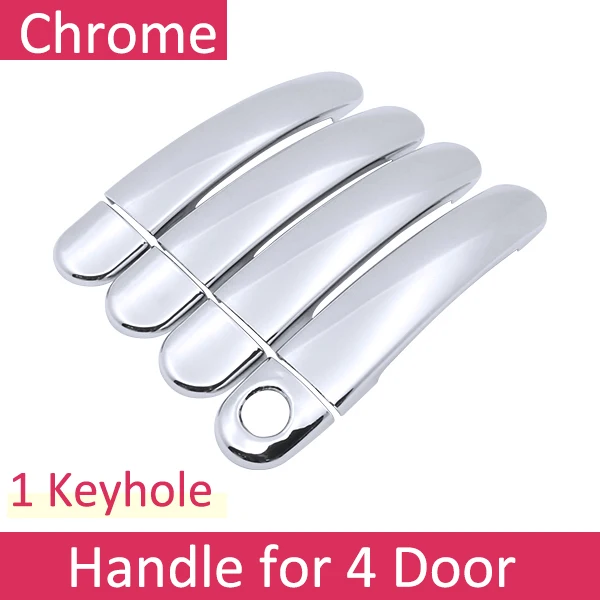 4Door 1 Keyholes Для Seat Ibiza MK3 6L 2003~ 2009 хромированная наружная дверная ручка крышка автомобильные аксессуары наклейки Набор отделки 2004 2005 2006 2007 2008 - Название цвета: 4Door 1 Keyholes