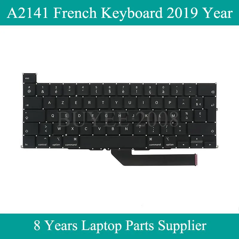 

Оригинальная новая французская раскладка A2141, клавиатура с французской раскладкой для Macbook Pro 16 дюймов, замена клавиатуры Azerty A2141, 2019 год