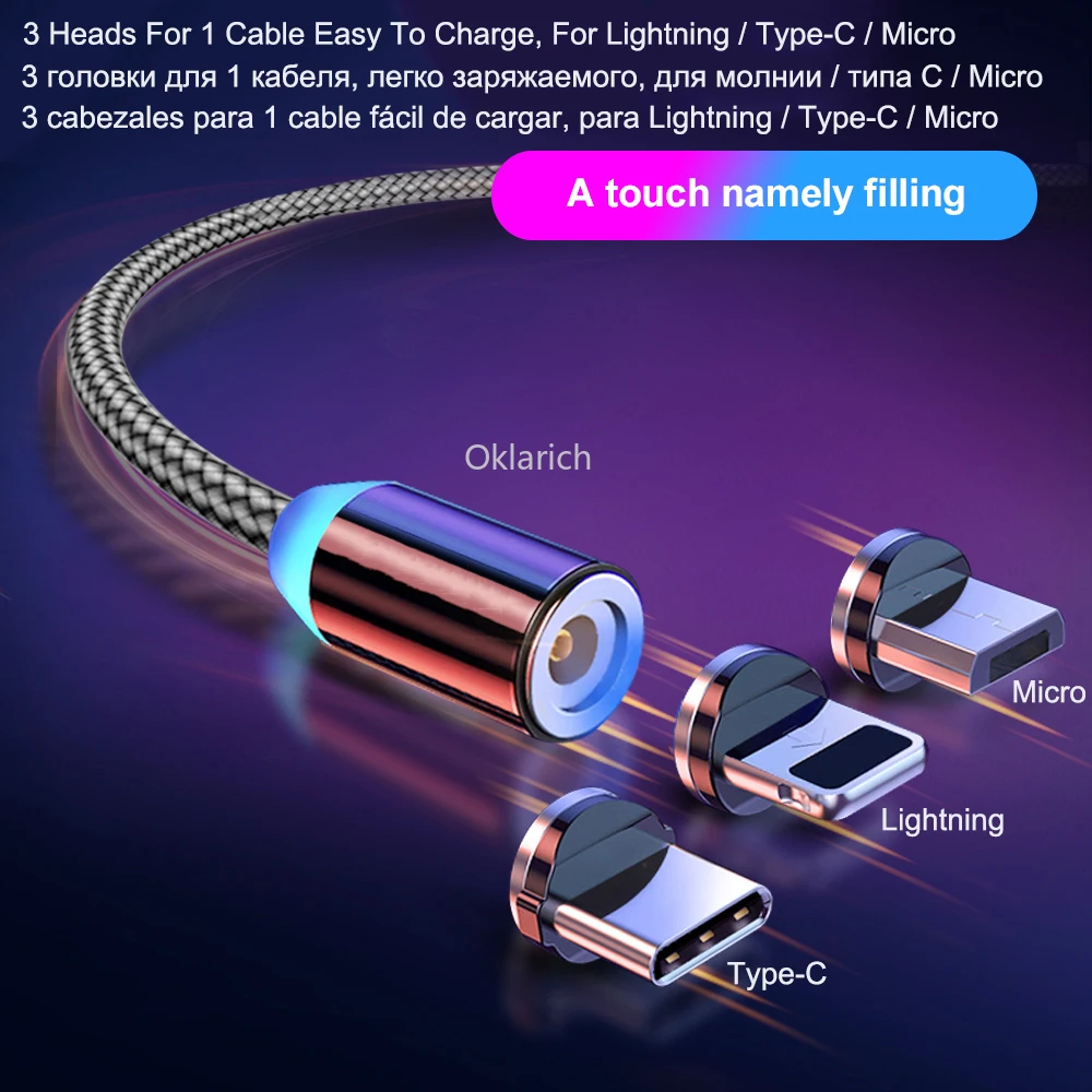 Магнитный кабель Micro USB зарядный для iPhone Samsung быстрой зарядки Type-C xiaomi redmi note 8 Android |