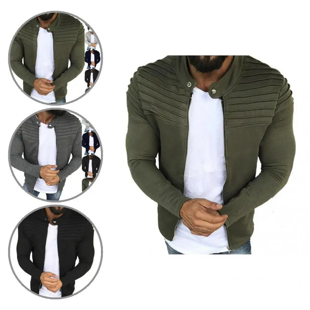 

Stylish Men Jacket All Match Zip-up Casual Spring Jacket Spring Coat Spring Jacket