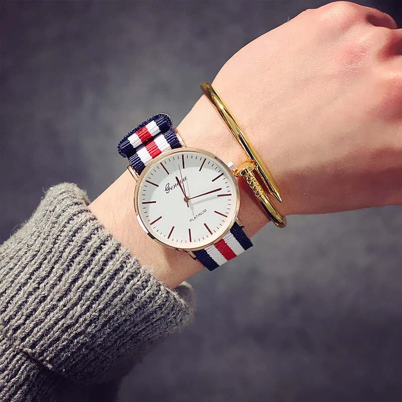 Montre homme, модные мужские часы, большой циферблат, цветной нейлоновый ремешок, кварцевые часы, мужские повседневные часы, мужские, Relogio Masculino# reloj