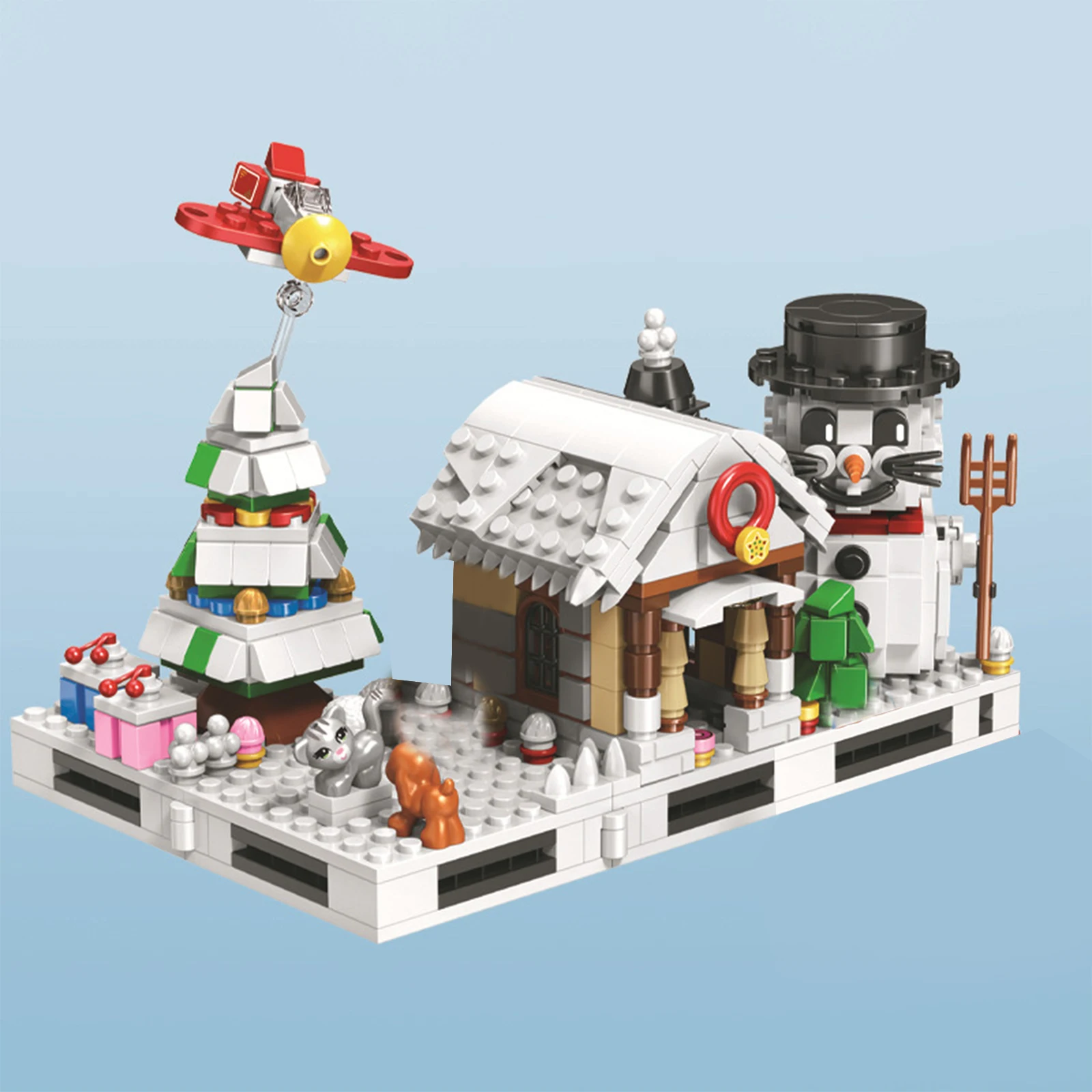 

511Pcs Creative Street View Series Christmas Toys White Christmas Building Blocks Kids Christmas Gifts With Figure Assembly Toy