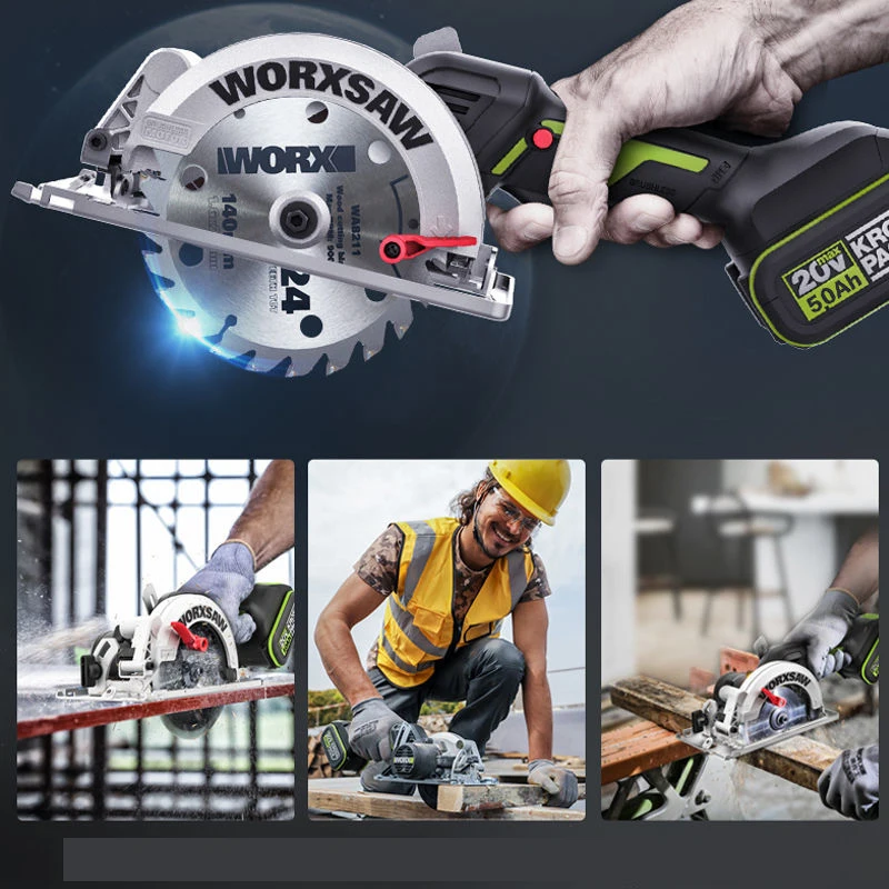 Worx Professional Tool WU535 Brushless Motor 140MM Cordless Circular Saw 45 /90 Degree cutting Powershar Battery 4Ah | Инструменты
