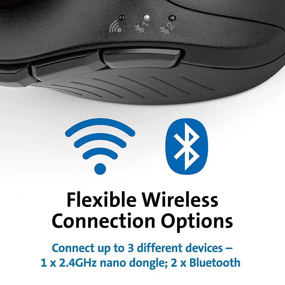 Вертикальная Беспроводная трекбольная мышь Kensington Pro Fit Ergo 2 4 ГГц/Bluetooth *